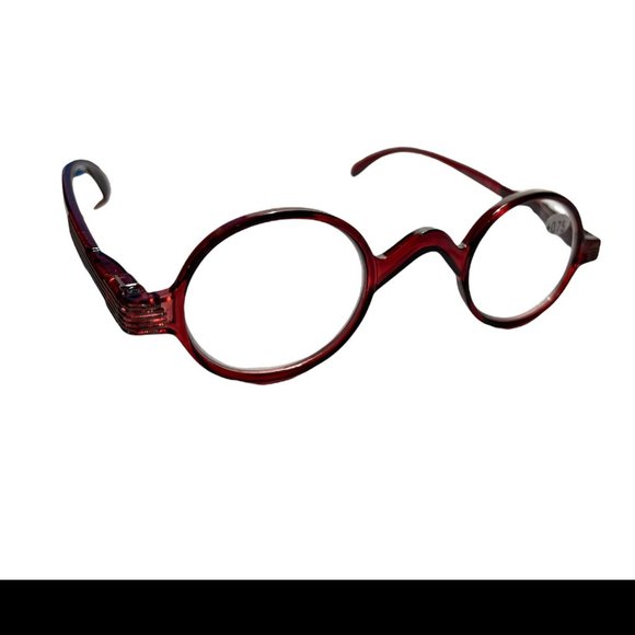 Mini Oval Round Reading Glasses with Spring Temple Sunshine - Red 5-pack +0.75 - Picture 3 of 4